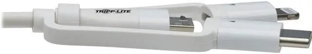 Alt view image 3 of 8 - Tripp Lite 4ft Safe-IT Universal USB-A to Lightning USB Micro-B and USB-C Cable