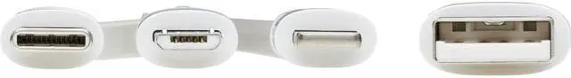 Alt view image 5 of 8 - Tripp Lite 4ft Safe-IT Universal USB-A to Lightning USB Micro-B and USB-C Cable