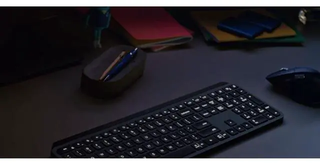 Alt view image 7 of 20 - Logitech MX Keys Advanced Wireless Illuminated Keyboard, Tactile Responsive Typing, Backlighting, Bluetooth, USB-C, Apple macOS, Microsoft Windows, Linux, iOS, Android, Metal Build - Graphite