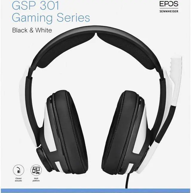 Alt view image 5 of 9 - EPOS Sennheiser GSP 301 Over-Ear Wired Gaming Headset White 1000240