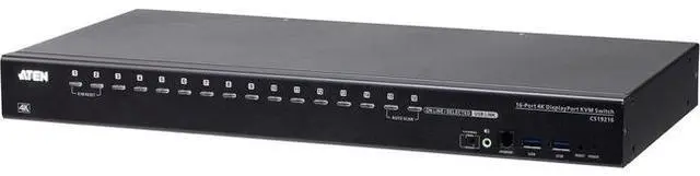 Alt view image 2 of 5 - ATEN CS19216 16-Port USB 3.0 4K DisplayPort KVM Switch with Rack Mounting Kit