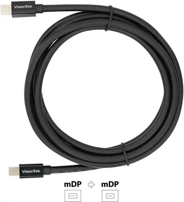 Alt view image 4 of 7 - VisionTek Mini DisplayPort to Mini DisplayPort 2M Cable (M/M)