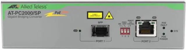 Alt view image 5 of 5 - Allied Telesis 10/100/1000T PoE+ to SFP media and rate converter