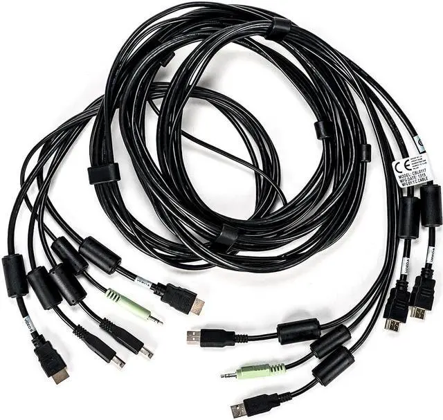 Alt view image 3 of 19 - Avocent 10 ft. USB keyboard, mouse & HDMI video cable with speakers & CAC - Used with SC845H-001 CBL0117