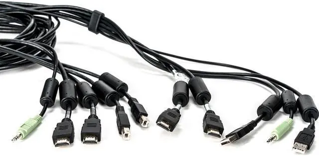 Alt view image 4 of 19 - Avocent 10 ft. USB keyboard, mouse & HDMI video cable with speakers & CAC - Used with SC845H-001 CBL0117