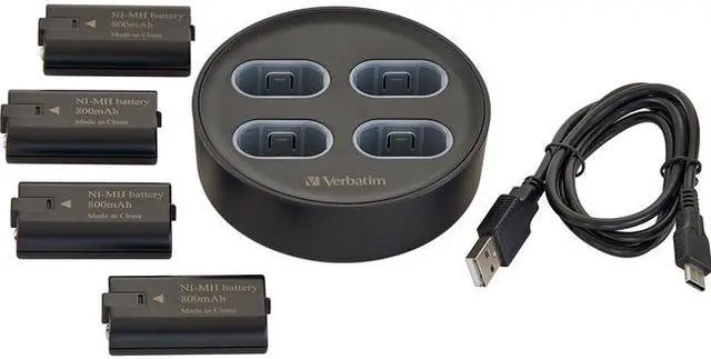 Alt view image 2 of 8 - Verbatim Charging Stand with 4 x 800mAh Rechargable Battery Packs for use with Xbox Controllers Xbox Series X, Xbox Series S, Xbox One X, Xbox One S