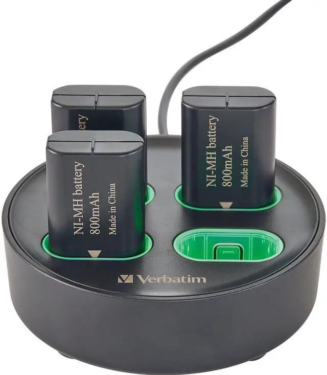 Alt view image 5 of 8 - Verbatim Charging Stand with 4 x 800mAh Rechargable Battery Packs for use with Xbox Controllers Xbox Series X, Xbox Series S, Xbox One X, Xbox One S