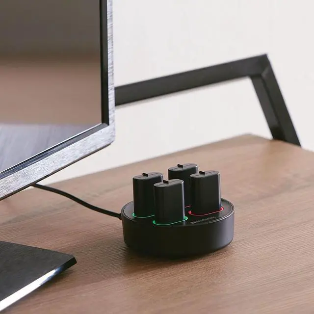 Alt view image 8 of 8 - Verbatim Charging Stand with 4 x 800mAh Rechargable Battery Packs for use with Xbox Controllers Xbox Series X, Xbox Series S, Xbox One X, Xbox One S
