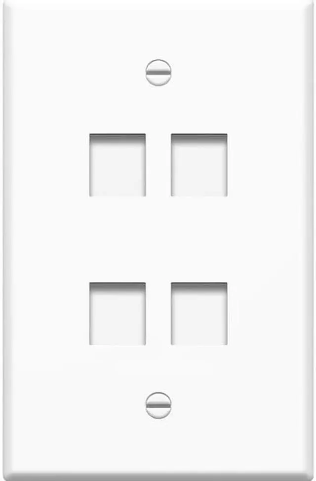 Alt view image 3 of 3 - 4PORT WHITE KEYSTONE WALL PLATE