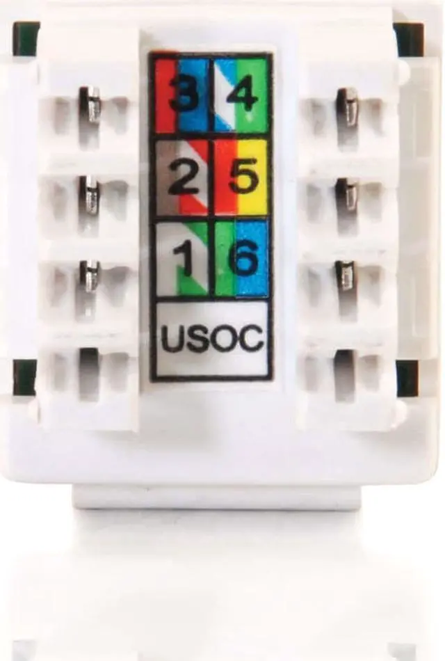Alt view image 7 of 10 - C2G / Cables to Go 3801 Cat3 RJ12 Keystone Jack White
