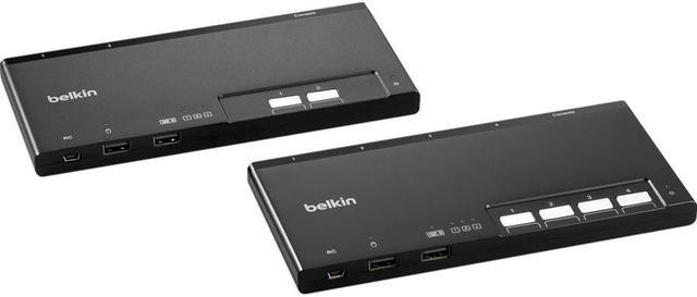 Alt view image 3 of 10 - Belkin 4-Port Modular Secure KM Switch PP4.0 W/ Remote F1DN004MODKM4