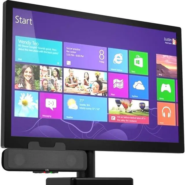 Alt view image 5 of 18 - Cyber Acoustics Compact USB Speaker Bar with Integrated Monitor Mount (CA-2890)