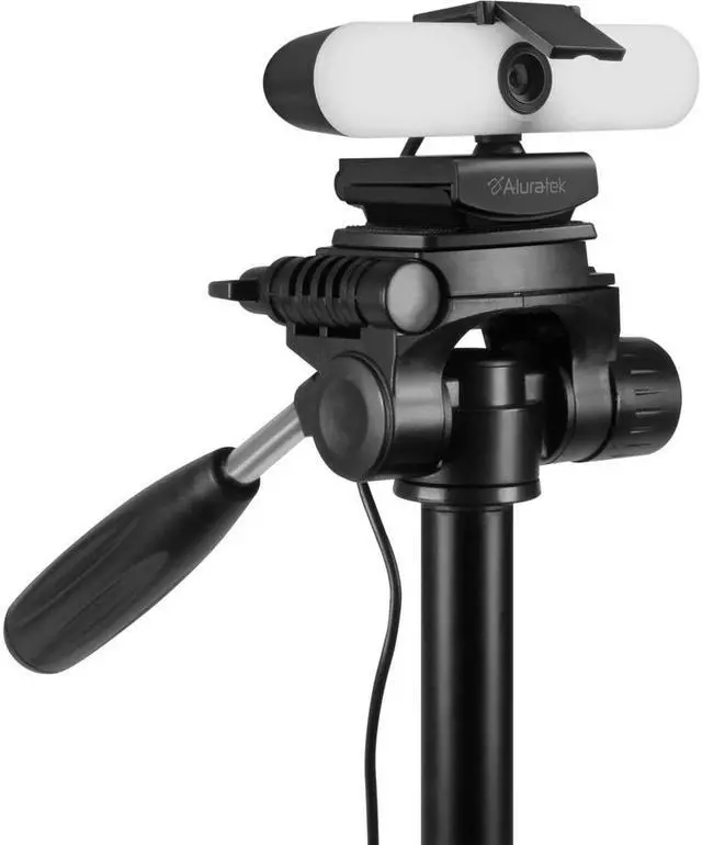 Alt view image 5 of 9 - Aluratek 4K HD Ring Light USB-C/USB-A Webcam w/Dual Stereo Mics