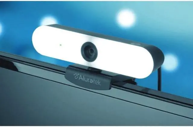 Alt view image 7 of 9 - Aluratek 4K HD Ring Light USB-C/USB-A Webcam w/Dual Stereo Mics