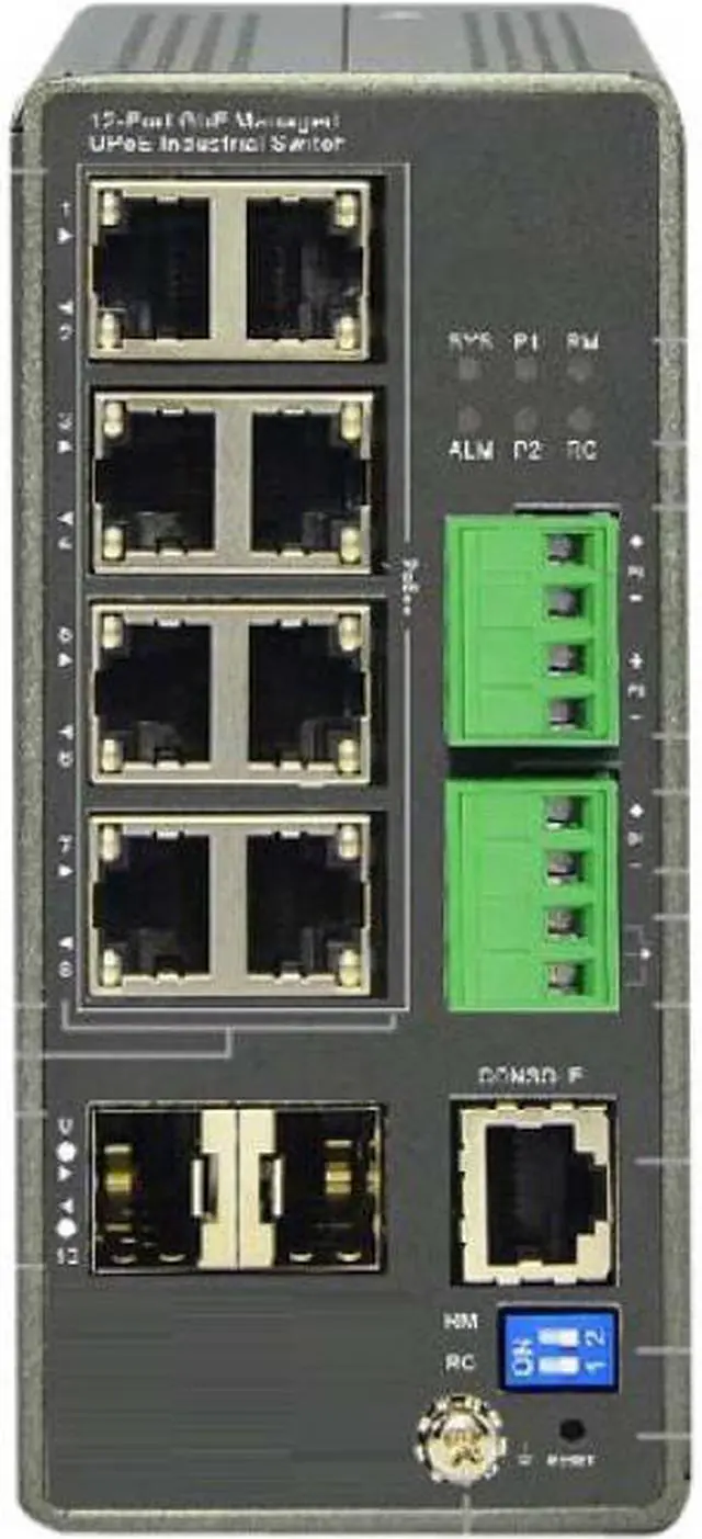 Alt view image 6 of 12 - Transition Networks Managed Hardened Gigabit Ethernet PoE++ Switch