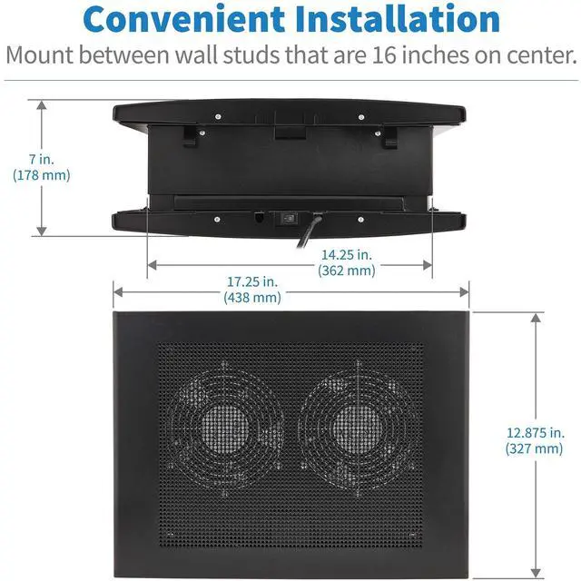 Alt view image 4 of 16 - Tripp Lite Wiring Closet Exhaust Fan 475 CFM NEMA 5-15P Input Black SRCLOSETFAN