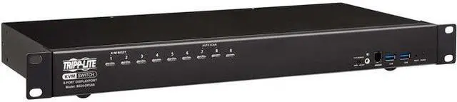 Alt view image 3 of 11 - DisplayPort / USB KVM Switch 8-Port Audio/Video 4K 60Hz 1URM