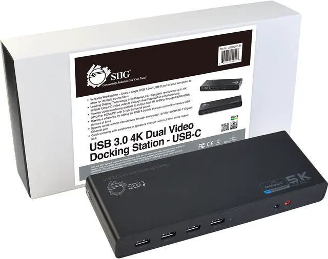 Alt view image 16 of 20 - SIIG JU-DK0411-S1 Video Dock With Usb 3.0 4K Displayport Hdmi Usb-C