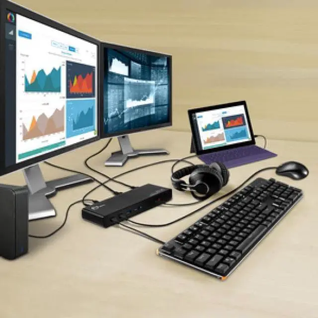 Alt view image 13 of 20 - SIIG JU-DK0411-S1 Video Dock With Usb 3.0 4K Displayport Hdmi Usb-C