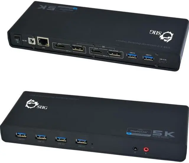 Alt view image 12 of 20 - SIIG JU-DK0411-S1 Video Dock With Usb 3.0 4K Displayport Hdmi Usb-C