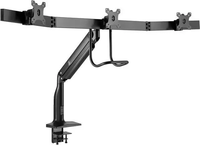 Alt view image 6 of 17 - Tripp Lite Safe-IT DMPDT1732AM Desk Mount for Monitor, HDTV, Flat Panel Display, Curved Screen Display, Smartphone, Interactive Display - Black - Adjustable Height - 3 Display(s) Supported - 17"
