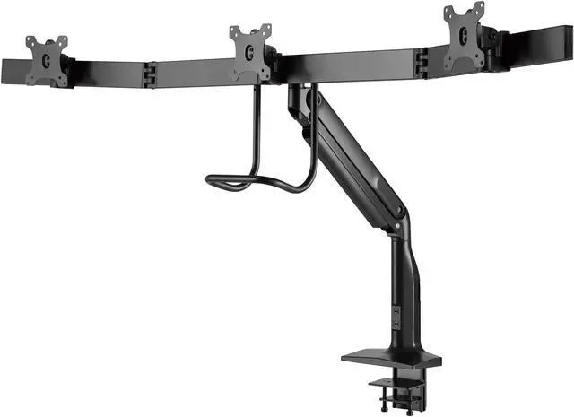 Alt view image 3 of 17 - Tripp Lite Safe-IT DMPDT1732AM Desk Mount for Monitor, HDTV, Flat Panel Display, Curved Screen Display, Smartphone, Interactive Display - Black - Adjustable Height - 3 Display(s) Supported - 17"
