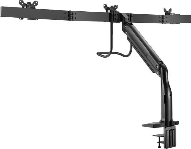 Alt view image 5 of 17 - Tripp Lite Safe-IT DMPDT1732AM Desk Mount for Monitor, HDTV, Flat Panel Display, Curved Screen Display, Smartphone, Interactive Display - Black - Adjustable Height - 3 Display(s) Supported - 17"