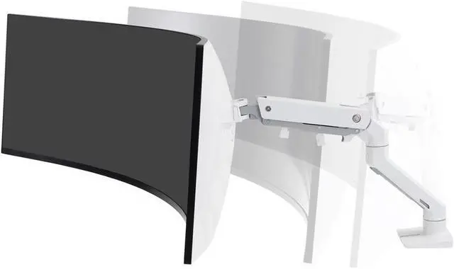 Alt view image 7 of 20 - Ergotron Mounting Arm for Monitor, Curved Screen Display, LCD Display - White