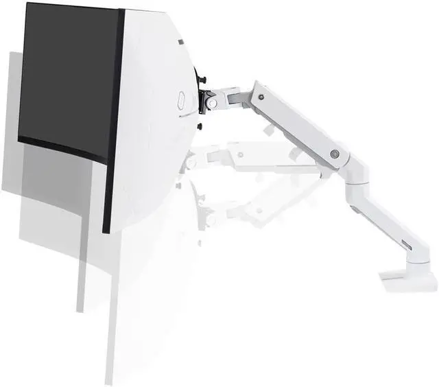 Alt view image 11 of 20 - Ergotron Mounting Arm for Monitor, Curved Screen Display, LCD Display - White