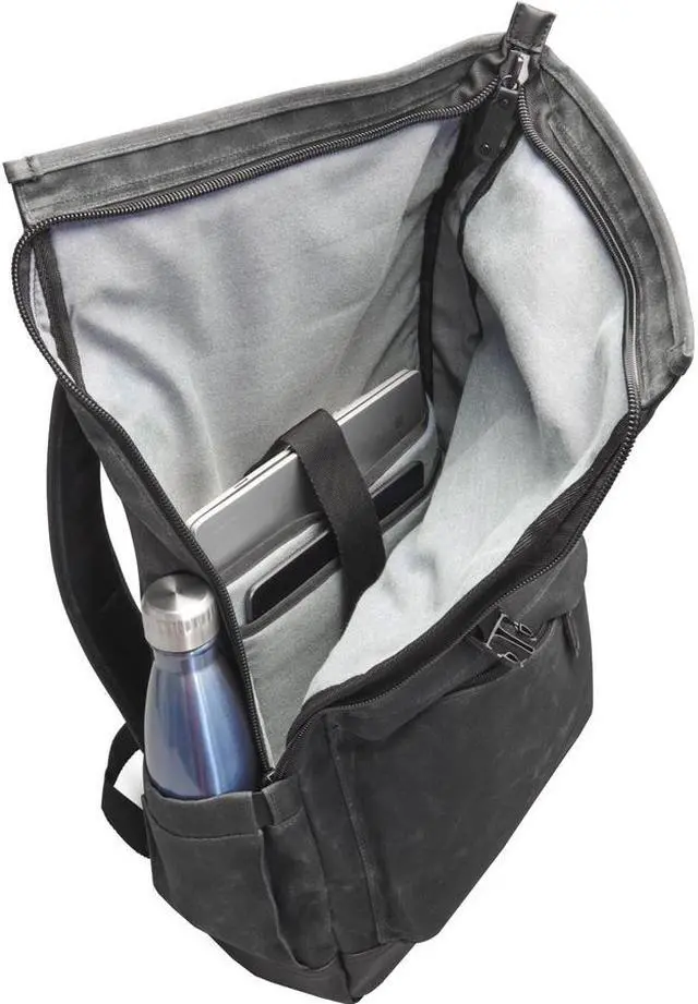 Alt view image 4 of 11 - V7 Elite CBXT16-CANVAS Carrying Case Backpack for 15.6" to 16" Notebook Black CBXT16CANVAS