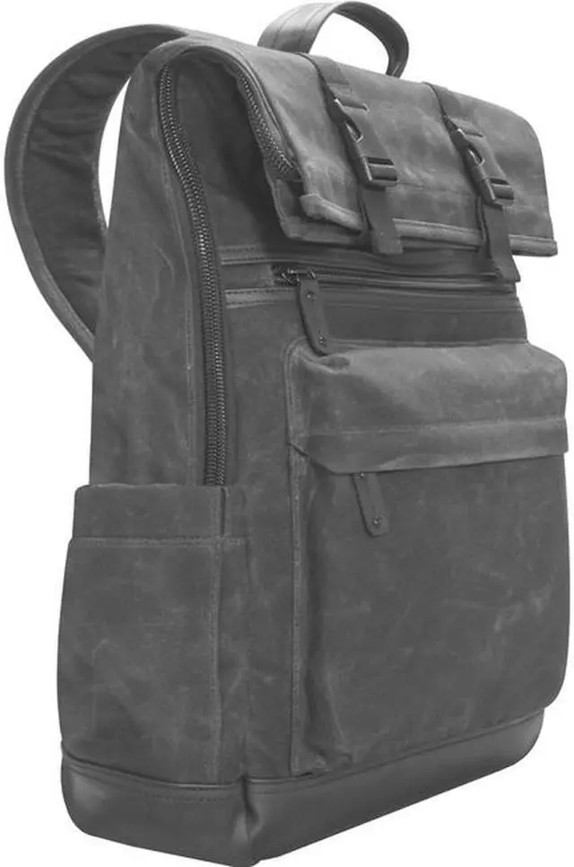 Alt view image 2 of 11 - V7 Elite CBXT16-CANVAS Carrying Case Backpack for 15.6" to 16" Notebook Black CBXT16CANVAS