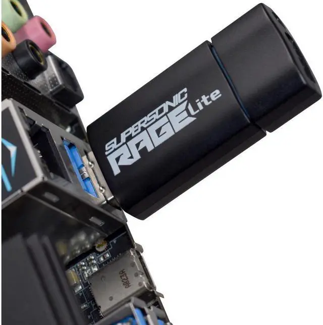 Alt view image 2 of 18 - Patriot Memory Supersonic Rage Lite USB 3.2 Gen 1 Flash Drives - 128GB - 128 GB - USB 3.2 (Gen 1) - 120 MB/s Read Speed - Black, Blue - 3 Year Warranty