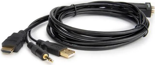 Alt view image 5 of 9 - Rocstor 6ft HDMI/VGA Video Cable 15PIN Y10C264B1