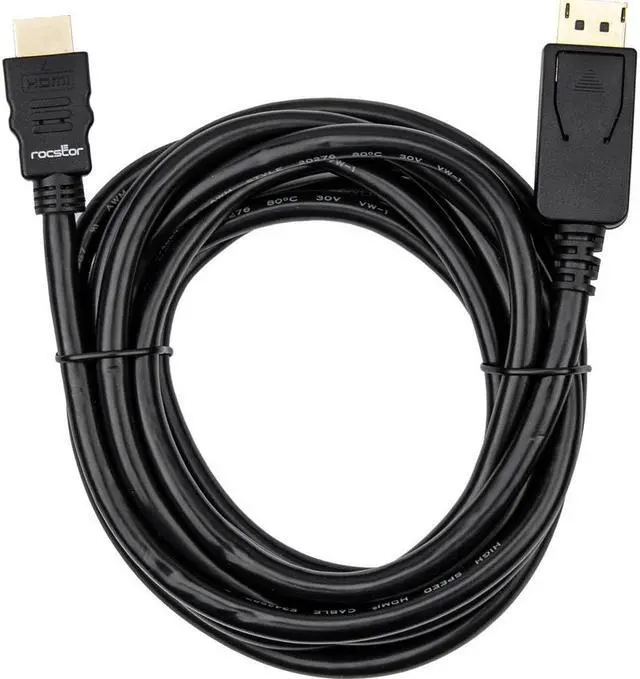 Alt view image 5 of 11 - Rocstor DisplayPort/HDMI Audio/Video Cable Y10C261B1