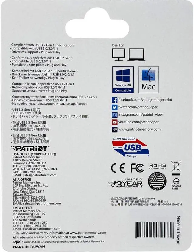 Alt view image 6 of 16 - Patriot Memory Supersonic Rage Lite USB 3.2 Gen 1 Flash Drives 256GB PEF256GRLB32U