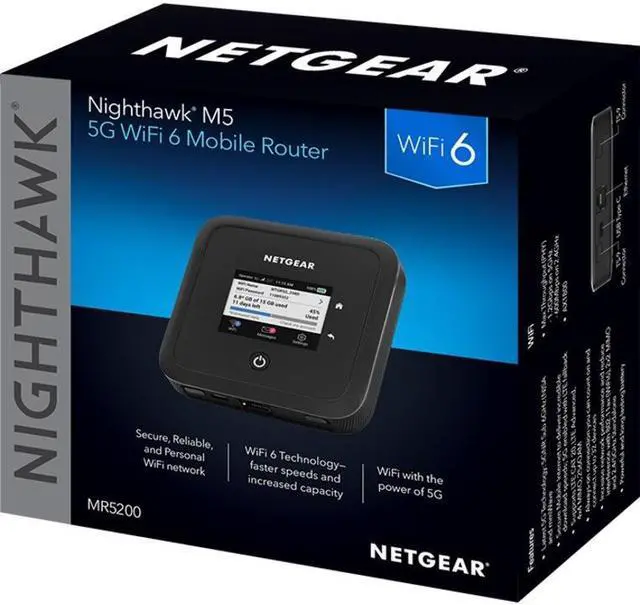 Alt view image 2 of 7 - NETGEAR Nighthawk M5 Mobile Router with WiFi 6 (MR5200) - Ultrafast 5G | Connect up to 32 Devices | Secure Wireless Network Anywhere | Unlocked For All Major Mobile Providers