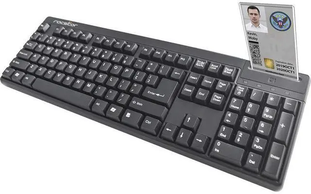 Alt view image 2 of 19 - Rocstor KS20T Keyboard with Smartcard Reader