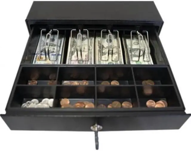 Alt view image 6 of 6 - CHOICE CASH DRAWER BLACK 14WX16D PRINTER DRIVEN 4BILL-5COIN