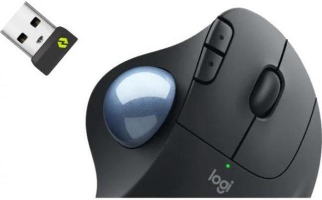 Alt view image 2 of 7 - Logitech ERGO M575 Wireless Trackball Mouse - Easy thumb control, precision and smooth tracking, ergonomic comfort design, for Windows, PC and Mac with Bluetooth and USB capabilities - Graphite