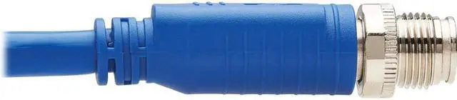 Alt view image 4 of 10 - Tripp Lite M12 X-Code Cat6a Shielded Ethernet Cable, 10G F/UTP CMR-LP (M/M), IP68, 60W Power over Ethernet, Blue, 6.6 Feet / 2 Meters (NM12-6A1-02M-BL)