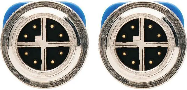 Alt view image 3 of 10 - Tripp Lite M12 X-Code Cat6a Shielded Ethernet Cable, 10G F/UTP CMR-LP (M/M), IP68, 60W Power over Ethernet, Blue, 6.6 Feet / 2 Meters (NM12-6A1-02M-BL)