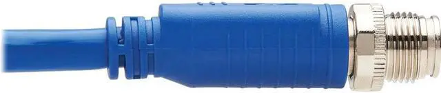 Alt view image 6 of 12 - Tripp Lite M12 X-Code Cat6a Shielded Ethernet Cable, M12/RJ45 Cable, 10G F/UTP CMR-LP (M/M), IP68, 60W Power over Ethernet, Blue, 16.4 Feet / 5 Meters (NM12-6A2-05M-BL)
