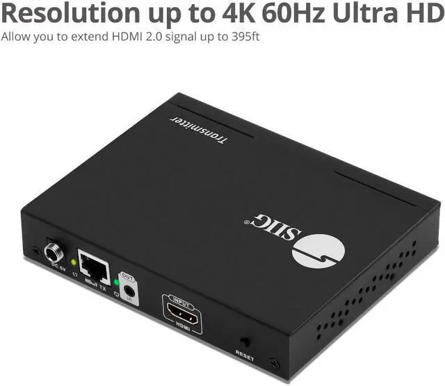 Alt view image 14 of 20 - SIIG - CE-H25B11-S1 - SIIG HDMI 2.0 4K60Hz Over IP Extender / Matrix with IR - Transmitter - 1 Input Device - 393.70 ft