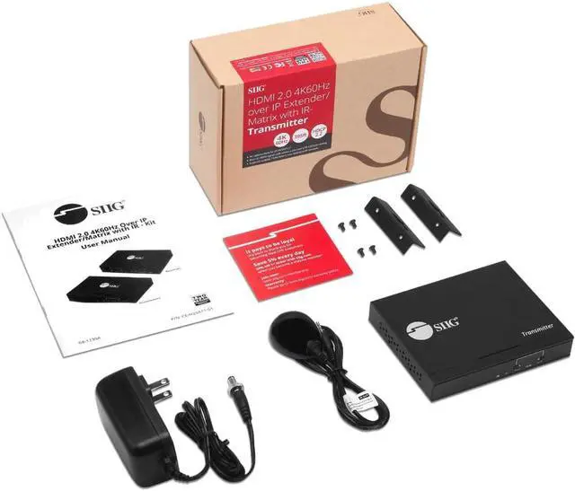 Alt view image 17 of 20 - SIIG - CE-H25B11-S1 - SIIG HDMI 2.0 4K60Hz Over IP Extender / Matrix with IR - Transmitter - 1 Input Device - 393.70 ft