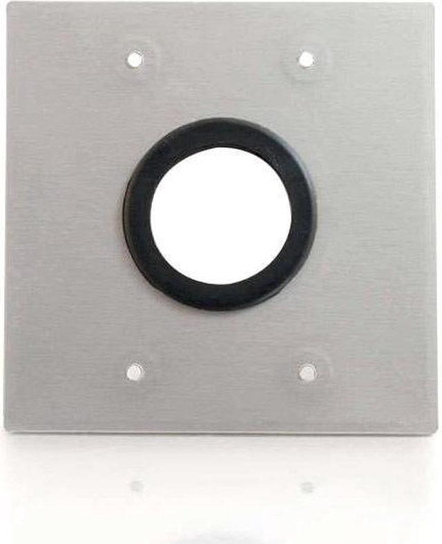 Alt view image 15 of 16 - C2g 1.5In Grommet Cable Pass Through Double Gang Wall Plate - Brushed Aluminum