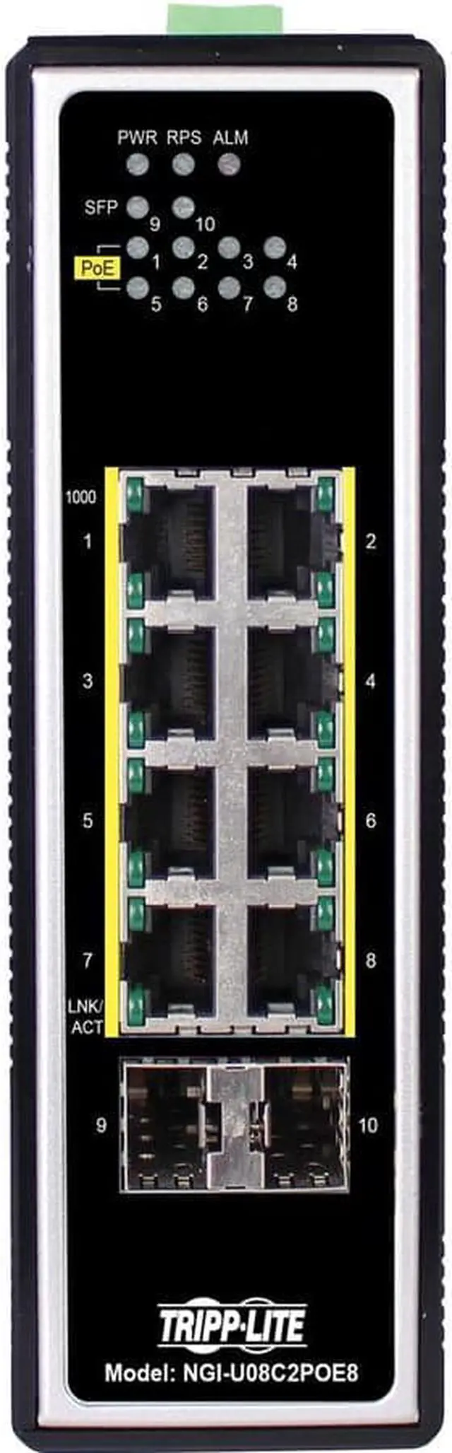 Alt view image 4 of 11 - Tripp Lite 8-Port PoE+ 30W Unmanaged Industrial GbE Switch NGI-U08C2POE8