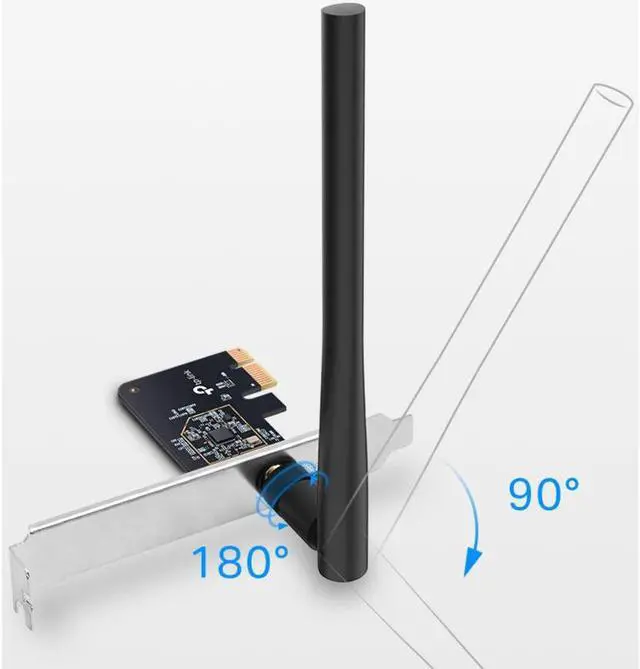 Alt view image 6 of 13 - TP-Link PCIe WiFi Card for Desktop PC, Dual Band Wireless Internal Network Card(Archer T2E) High-Gain Antenna, MU-MIMO, WPA3, Low Profile, Supports Windows 10