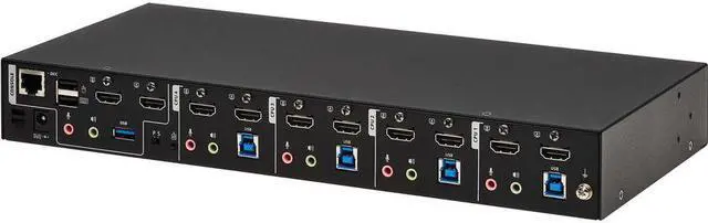 Alt view image 5 of 11 - Tripp Lite B006-HD2UA4 HDMI Dual-Display KVM Switch - 1 Computer(s) - 4096 x 2160 - 50 Hz, 60 Hz - 1 x Network (RJ-45) - 8 x USB - 10 x HDMI - Desktop, Rack-mountable