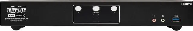 Alt view image 4 of 14 - Tripp Lite B006-HD2UA2 HDMI Dual-Display KVM Switch - 1 Computer(s) - 4096 x 2160 - 50 Hz, 60 Hz - 1 x Network (RJ-45) - 6 x USB - 5 x HDMI - Desktop, Rack-mountable