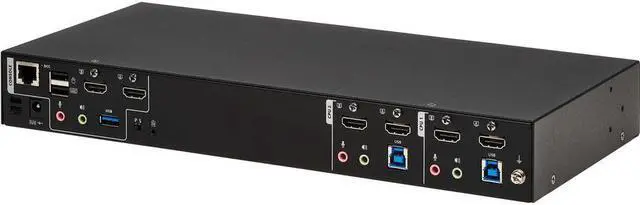Alt view image 6 of 14 - Tripp Lite B006-HD2UA2 HDMI Dual-Display KVM Switch - 1 Computer(s) - 4096 x 2160 - 50 Hz, 60 Hz - 1 x Network (RJ-45) - 6 x USB - 5 x HDMI - Desktop, Rack-mountable